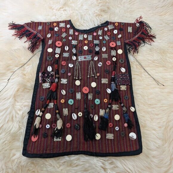 Traditional Vintage Turkmen Nomad child ceremonial dress & vest - Picture 1 of 14